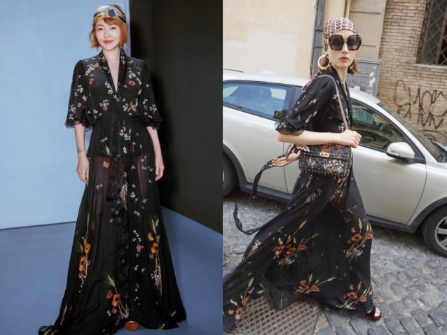 angelababy穿着v型礼服,angelababy早期时装周穿搭