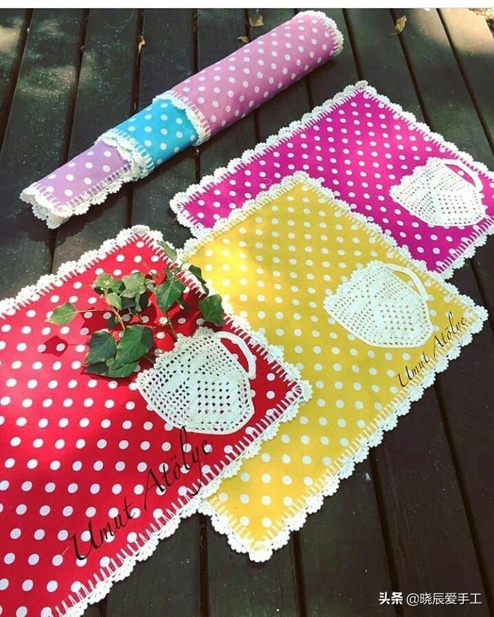 桌布花边钩织的教程,隔热垫餐桌垫钩针教程