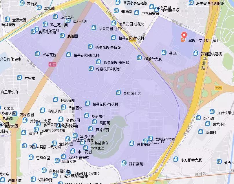 翠园中学东晓分校学区,翠园中学东晓校区学区划分图