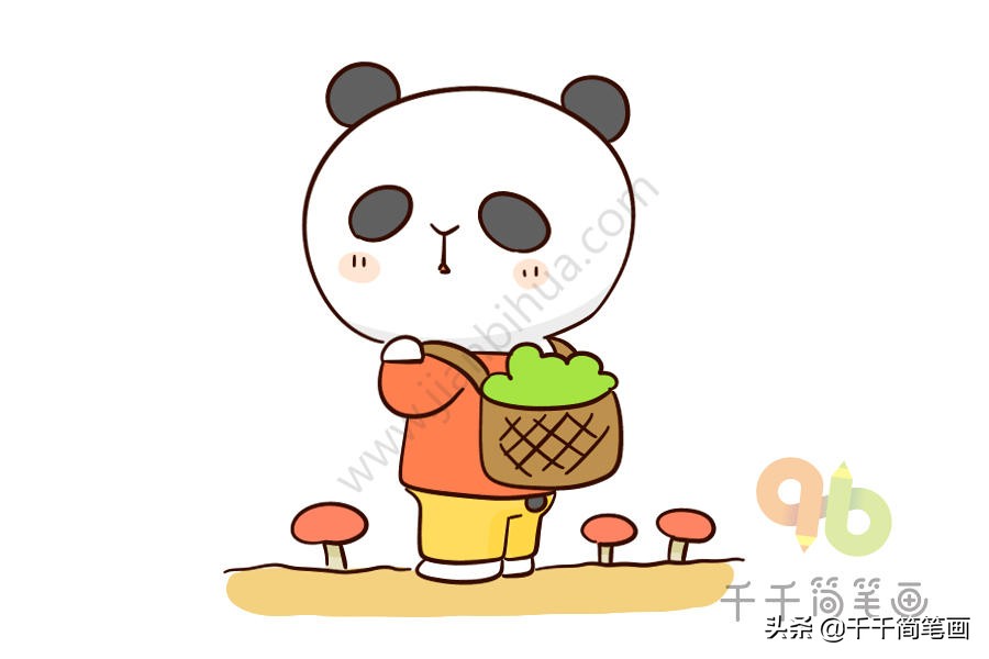 画竹林熊猫简笔画,简笔画熊猫怎么画