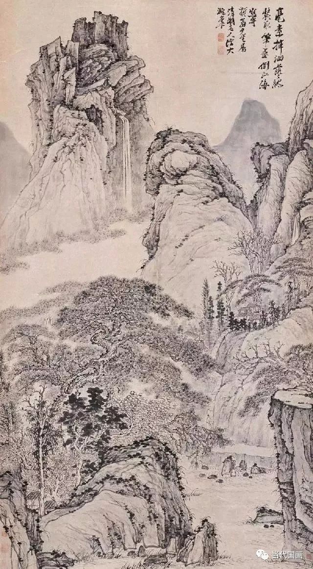 石涛山水画精品作品,石涛山水画高清大图临本