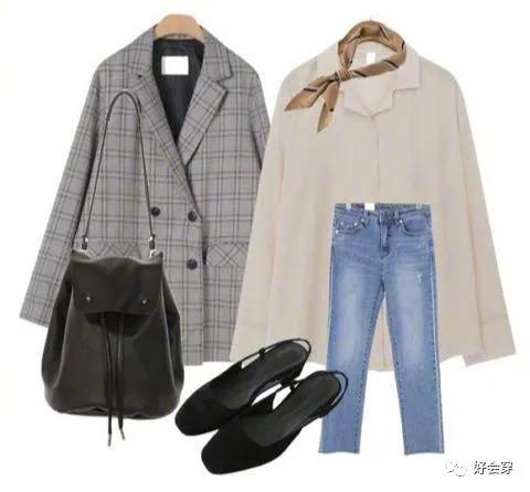 棕色格纹西服搭配裙子,亚麻格纹西服休闲服搭配