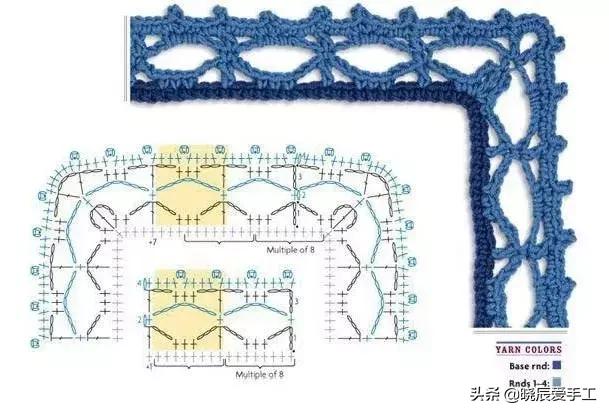 桌布花边钩织的教程,隔热垫餐桌垫钩针教程