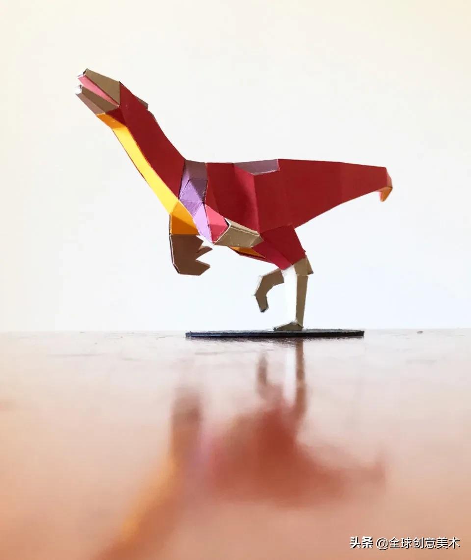 纸艺3d恐龙,立体恐龙手工纸模型