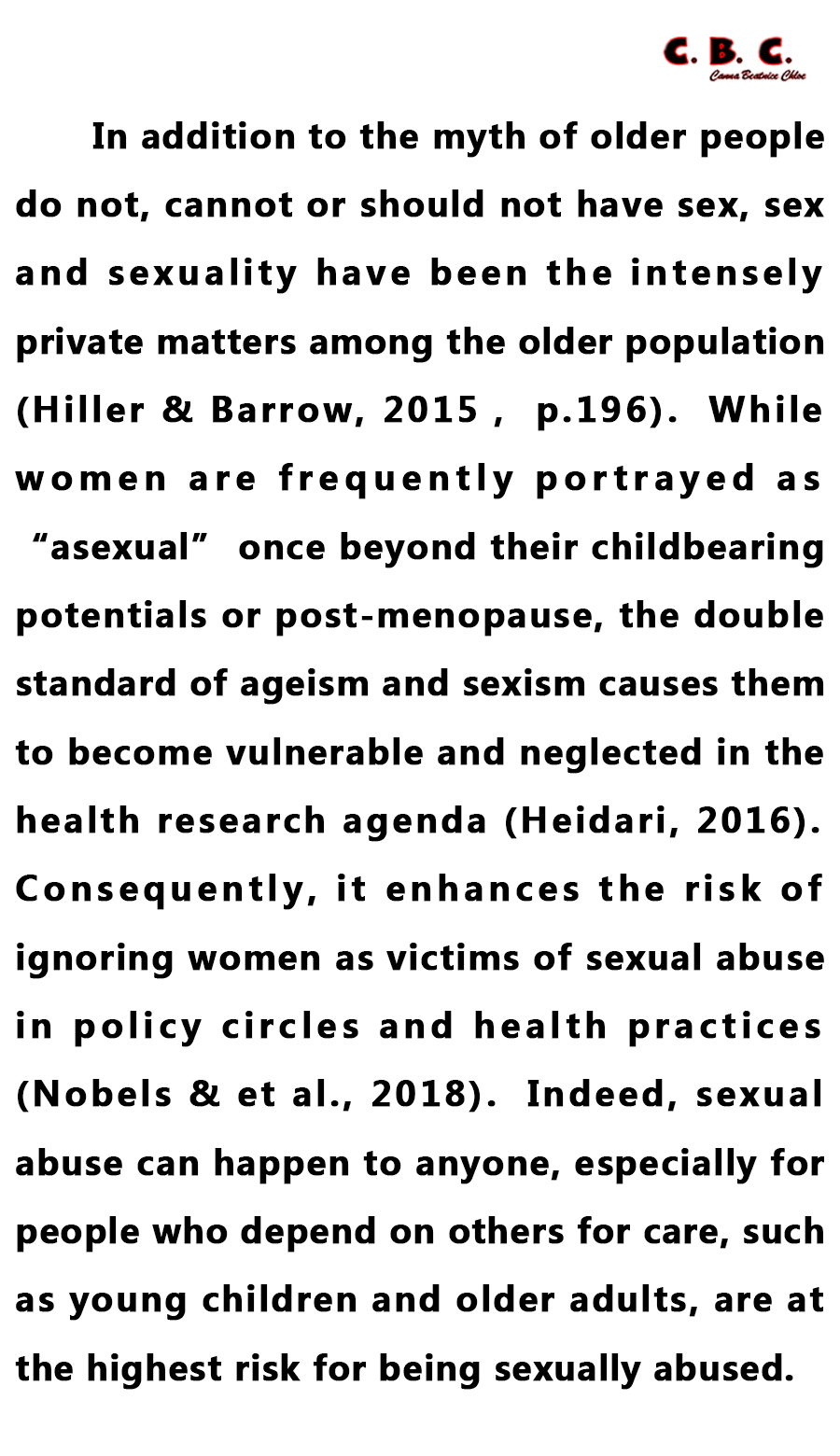 认识对老年妇女的*虐性**待