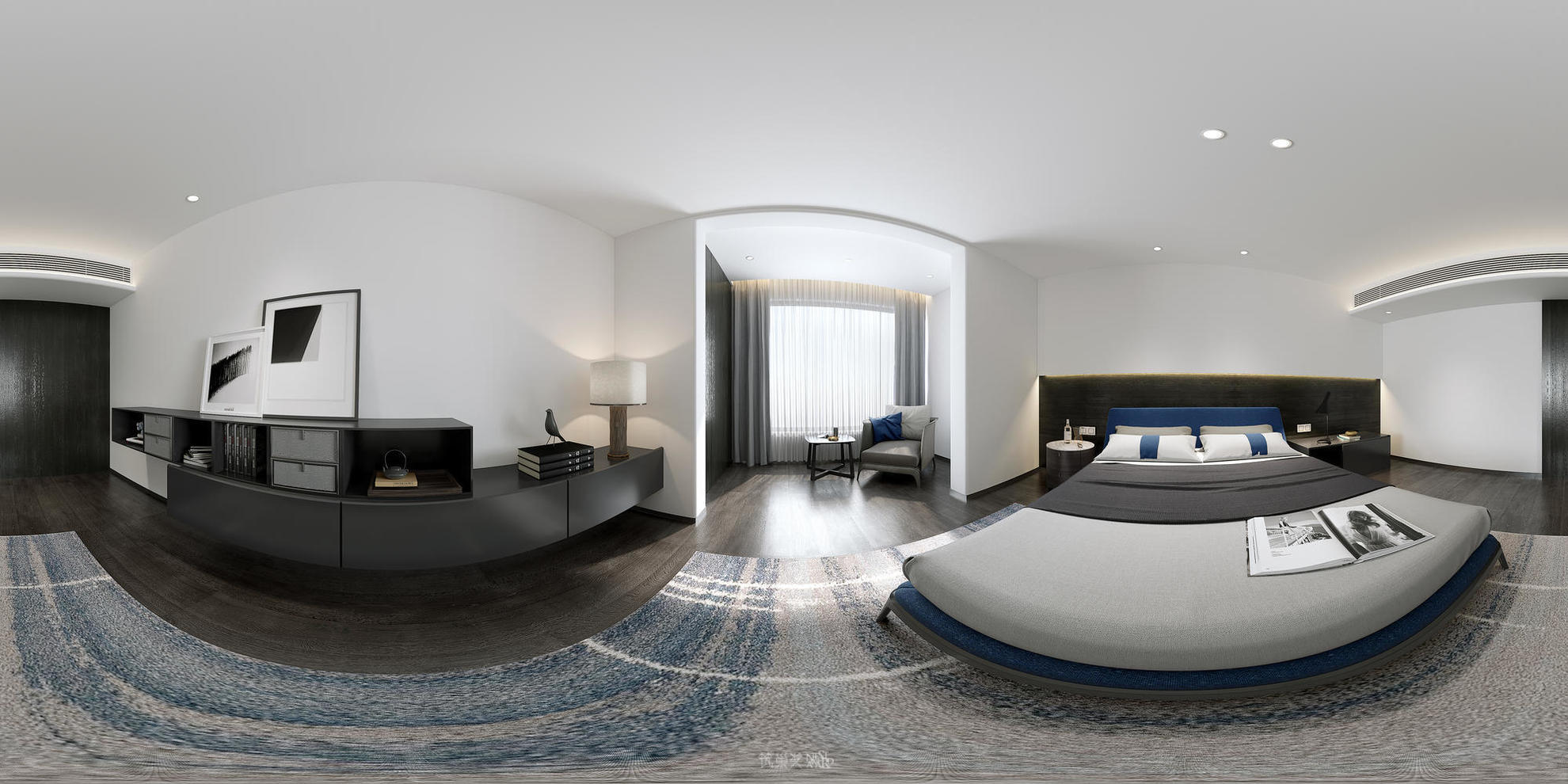 设计师梁彬：成都246㎡宁静致雅，黑与白交错空间