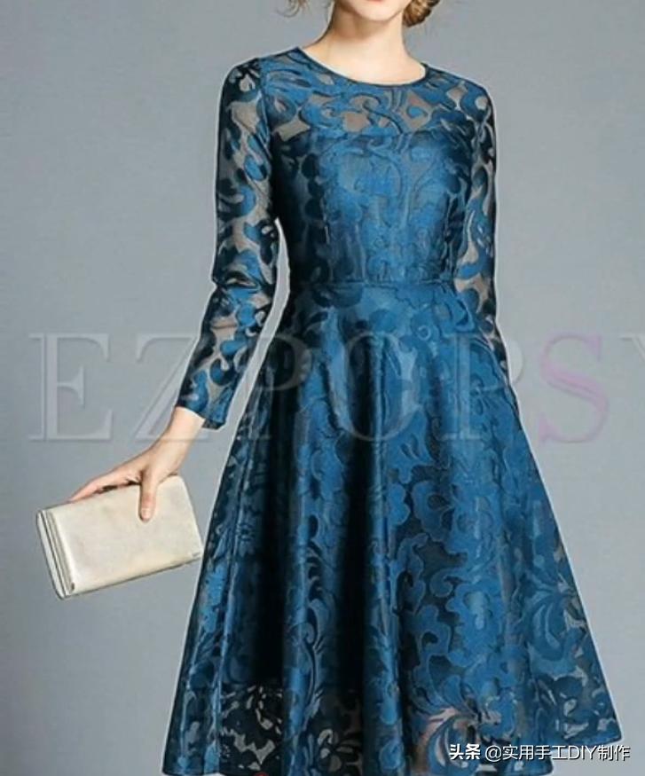 蕾丝绣花连衣裙精致美丽又优雅,设计小众蕾丝连衣裙