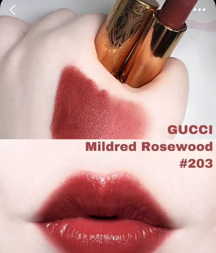 gucci201口红属于什么色,gucci口红金管505试色