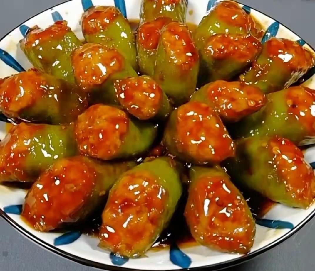 大青椒酿肉的正确方法,青椒酿肉没有肉馅能不能换成别的