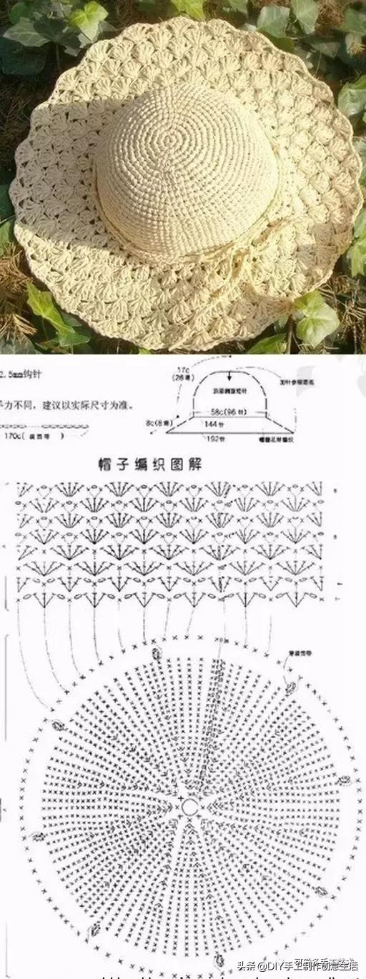 有气质的遮阳帽钩织教程,钩织遮阳帽全教程