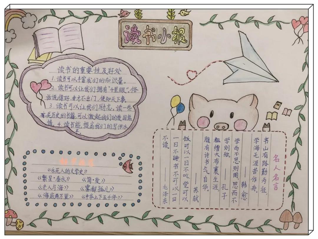 书香浸润校园阅读点亮童年手抄报,书香浸校园阅读伴成长手抄报图文