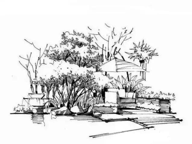 手绘效果图设计详解,干货五幅景观手绘效果图步骤图解