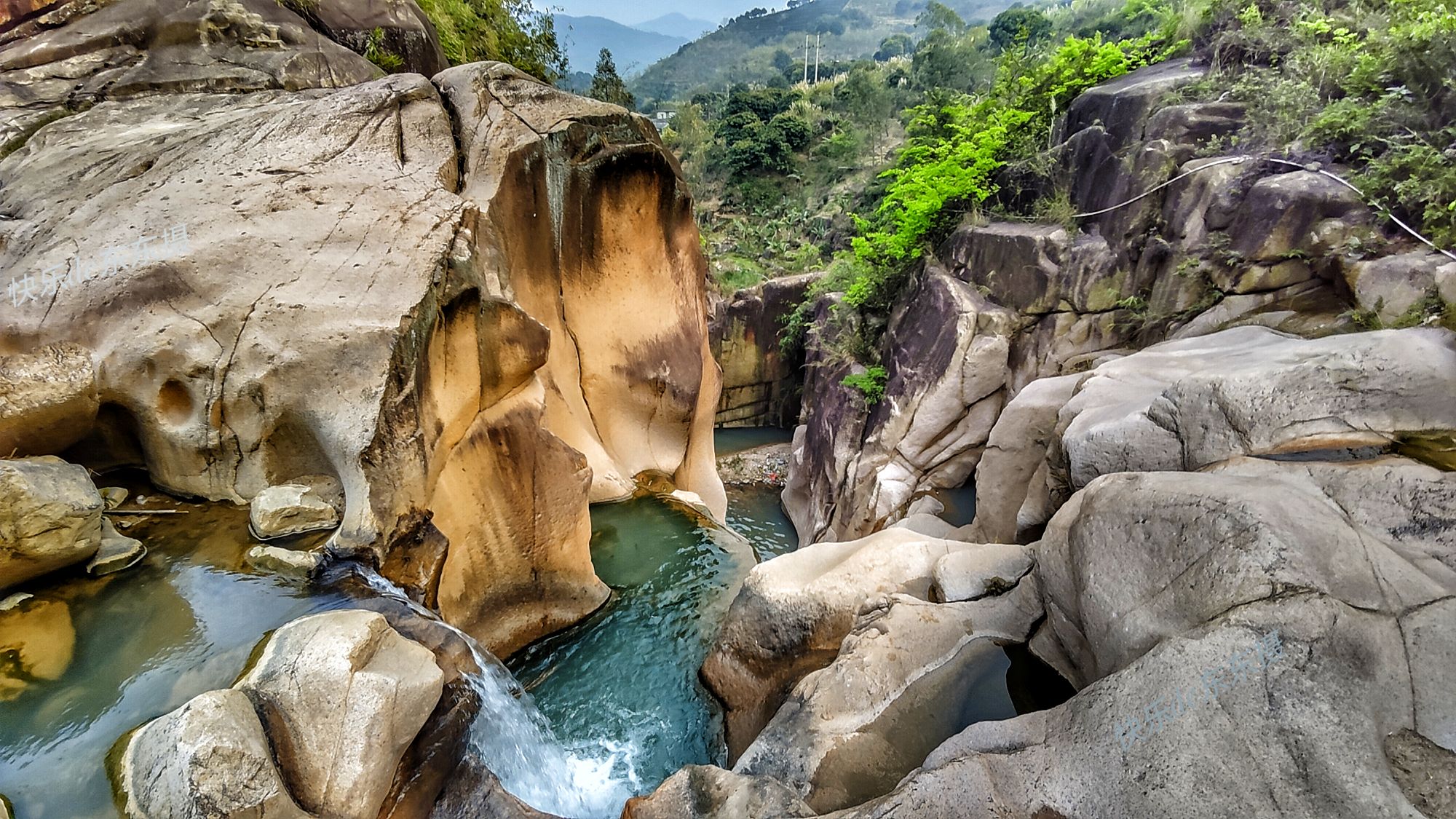 揭阳市玉湖镇坪上村瀑布,揭东区玉湖镇坪上村石场