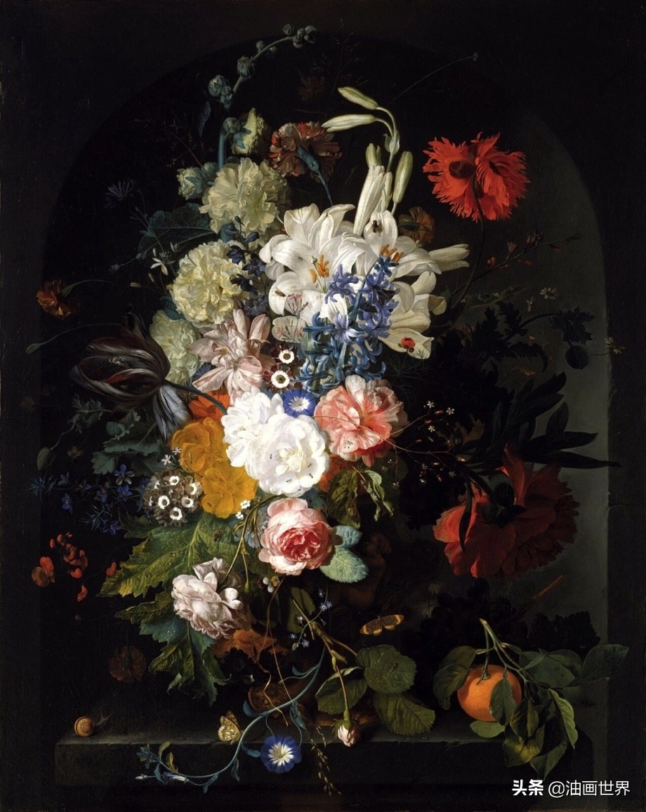 荷兰花卉画作品欣赏,当代国外巨幅花卉画家
