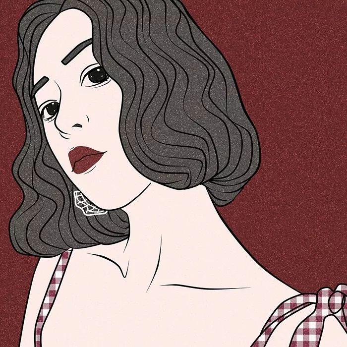 森系简约黑白手绘头像,个性原宿风手绘头像