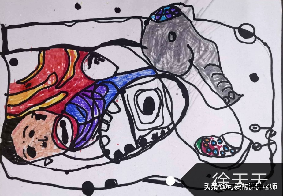 各种各样的线条图案大班,神奇的线条美术大班作品图片