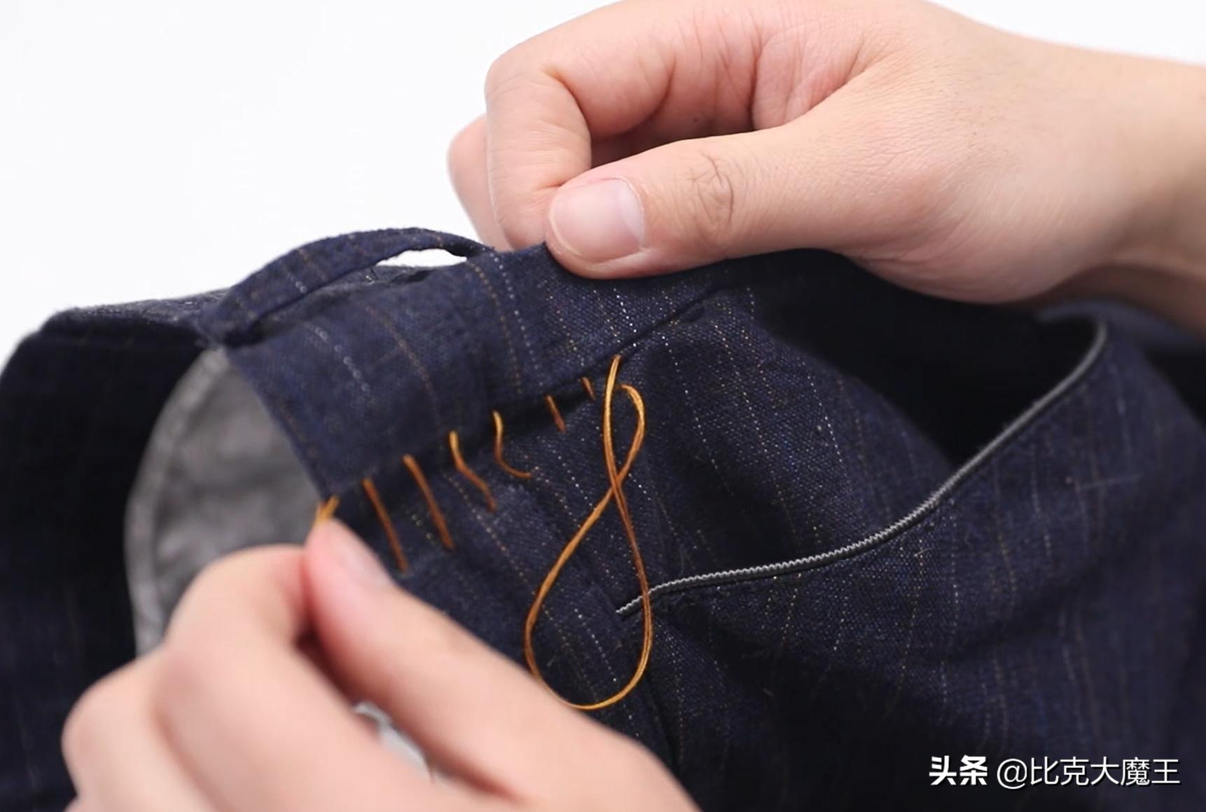 裤子收腰小妙招不用改,裤子裤腰大了怎么收小点