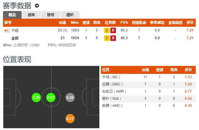 鲁能后腰阵容,山东鲁能七大中场排名