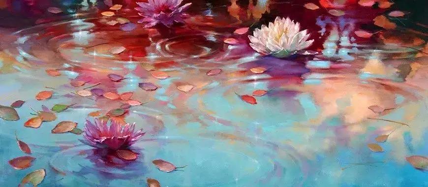 莫奈的睡莲紫色,莫奈睡莲和梵高睡莲