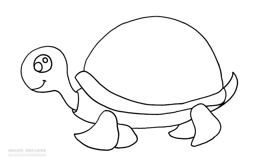怎么画小乌龟最可爱的,如何画乌龟的儿童画