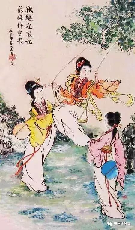 有关清明的写意国画,以清明节为题材的国画