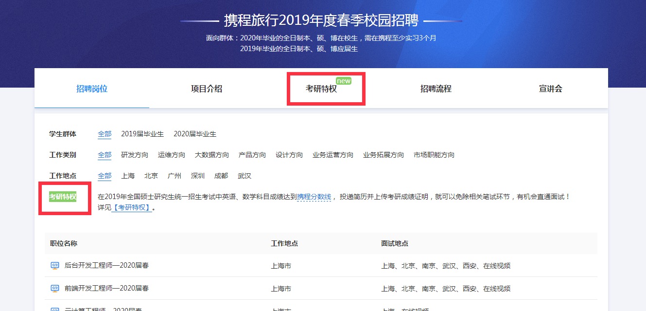 不看校徽，考研成绩优先！携程校招又出新！