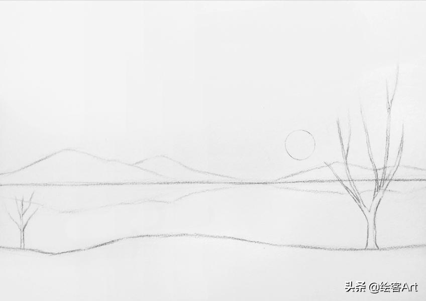 炭笔如何一笔画出渐变绘画技巧,炭笔风景教学