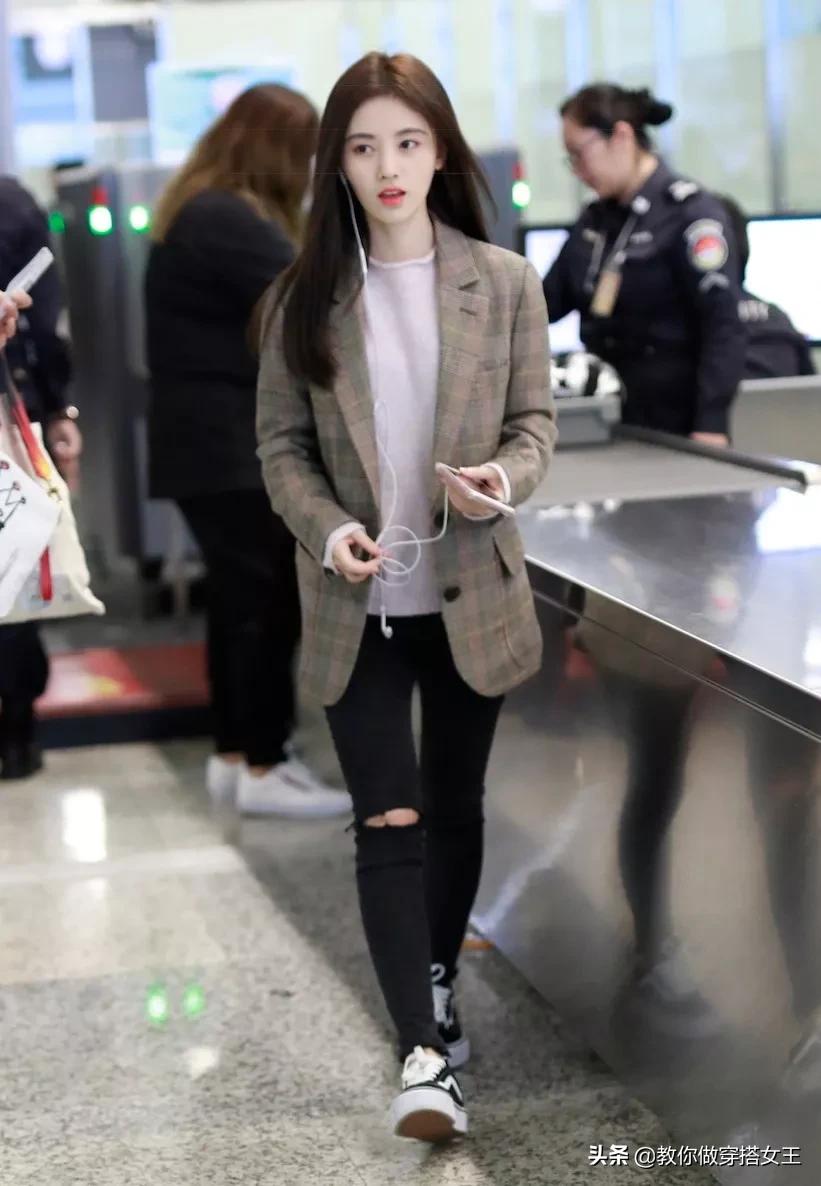 春天穿搭帆布鞋,春天倪妮穿衣搭配