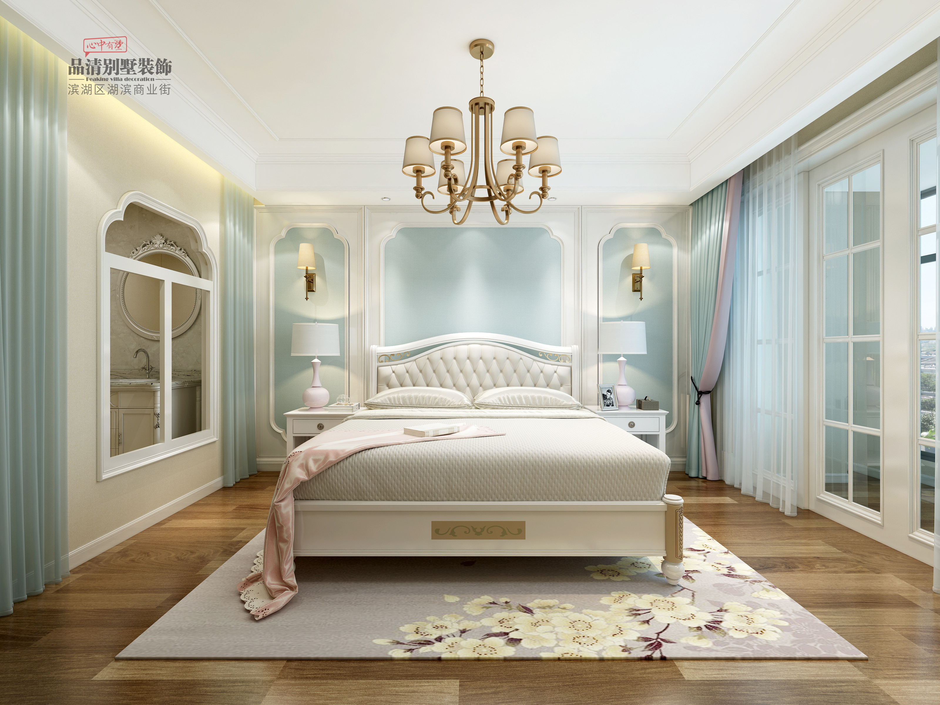 无锡九龙仓玺园别墅388平装修,龙子湖简约欧式风格别墅装修设计