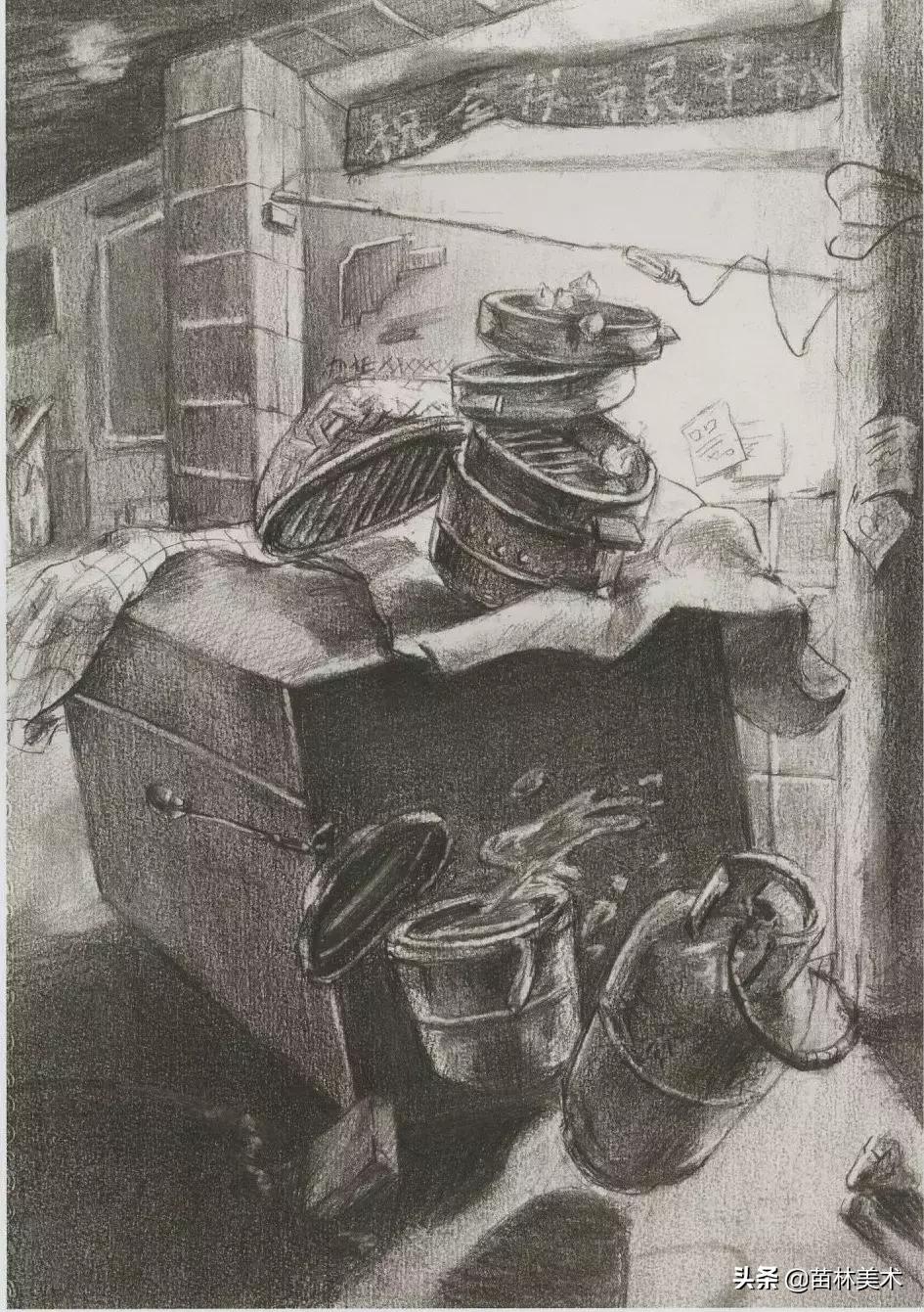 清华美院精微素描高分卷,清华美院设计素描光影解析