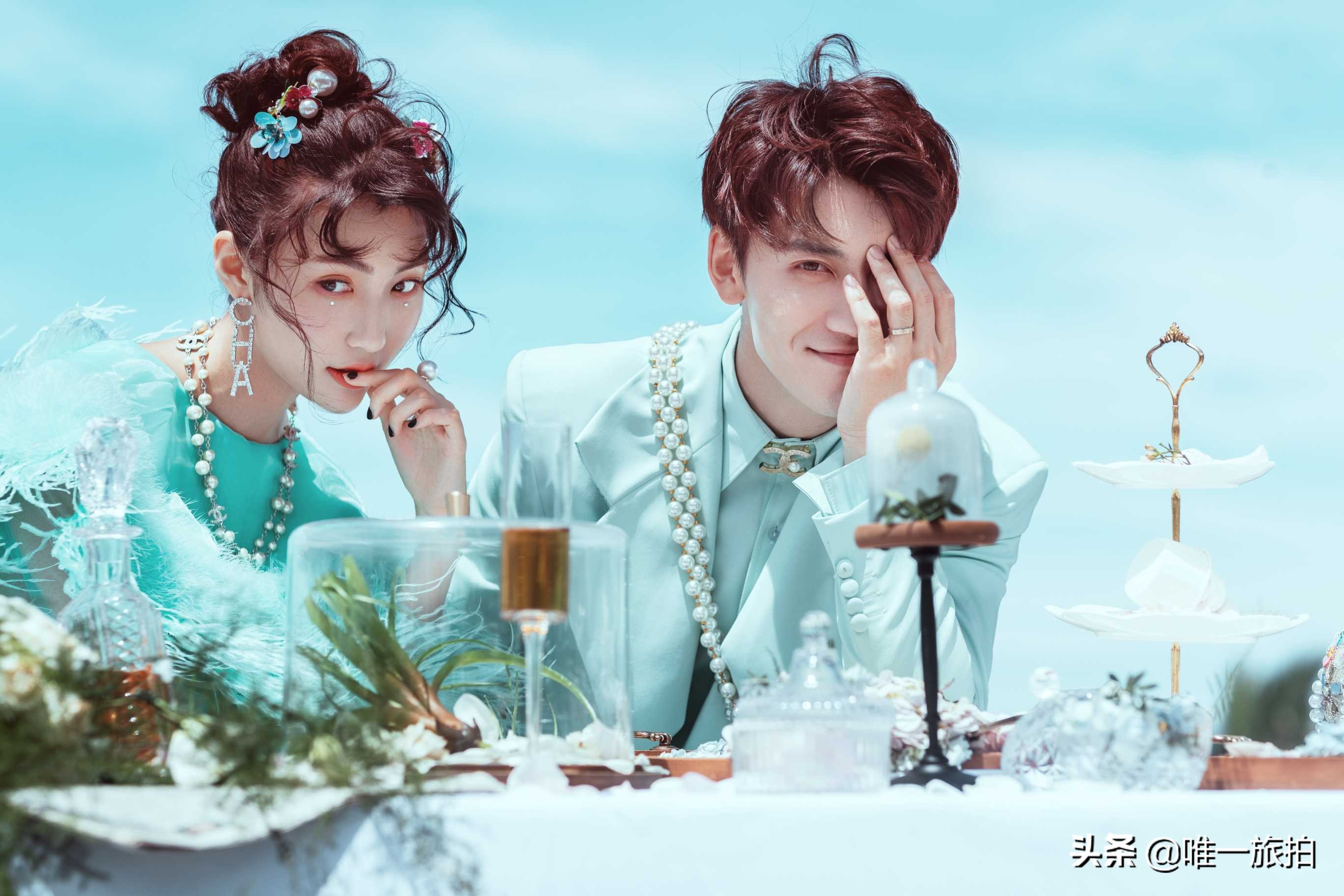 蓝色婚纱美出高级感,2024年流行的5大风格婚纱