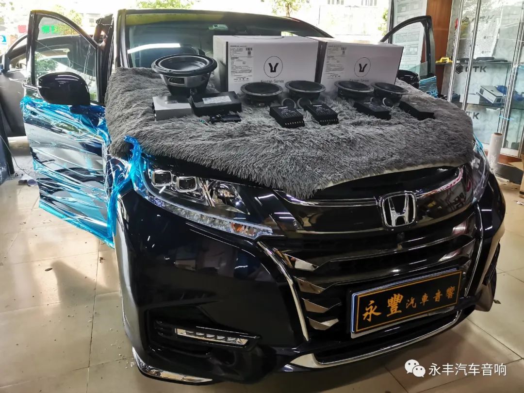 佛山08款本田奥德赛音响升级改装,本田奥德赛海螺音响改装