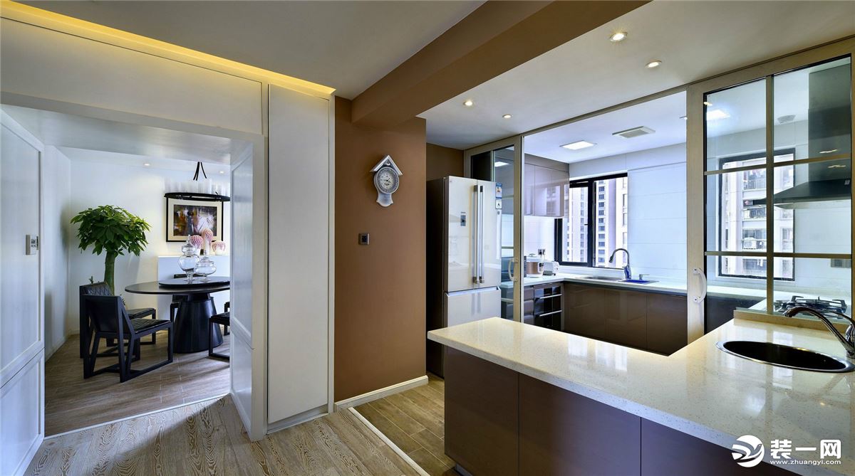 西安现代混搭设计效果图,绿地现代简约装修效果图