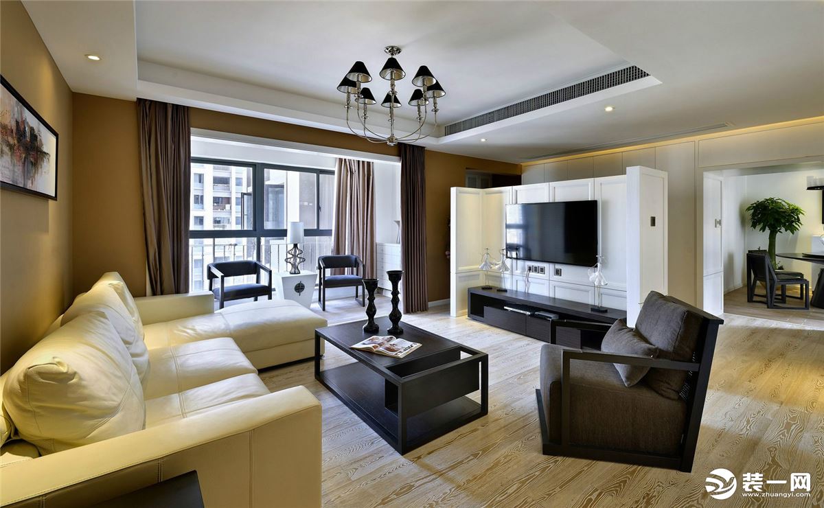 西安现代混搭设计效果图,绿地现代简约装修效果图