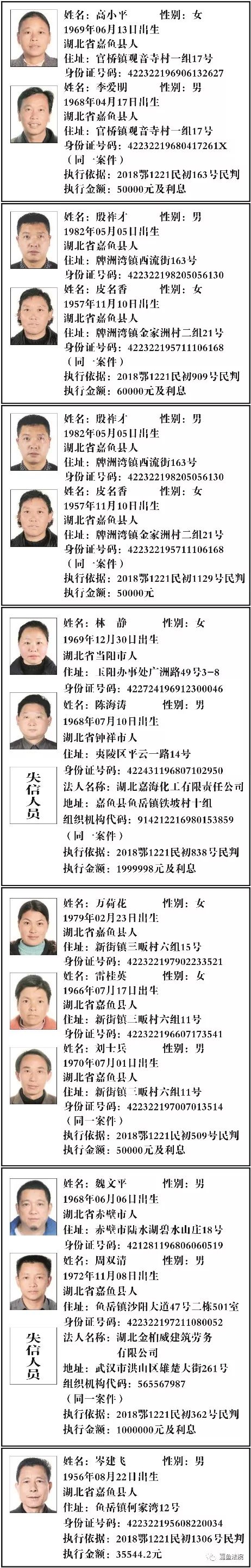 欠钱名单2020湖北咸宁,最高欠款260万元