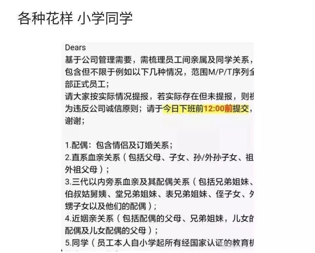 连同学都不放过!某电商平台要求员工上报三代血亲及配偶~律师这样说