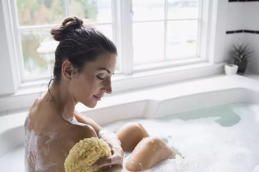 沐浴海绵和希腊海绵,实用皮肤清洁海绵搭配沐浴露使用