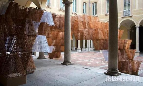 Cos和法国建筑师在米兰展示3D打印几何学建筑