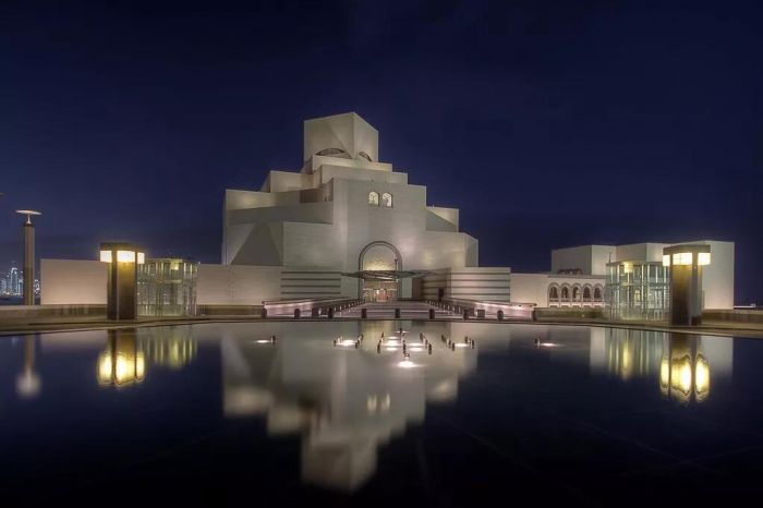 贝聿铭伊斯兰博物馆立面图,多哈伊斯兰艺术博物馆