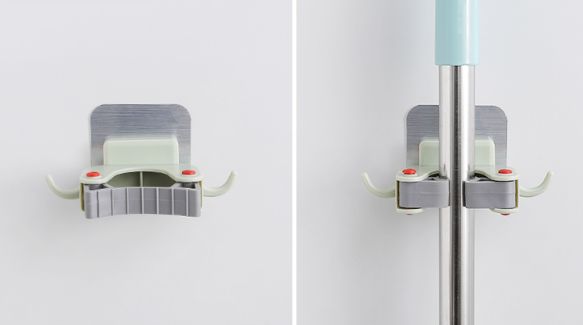 家用拖把收纳工具挂墙上,拖把挂架收纳神器最新款免打孔