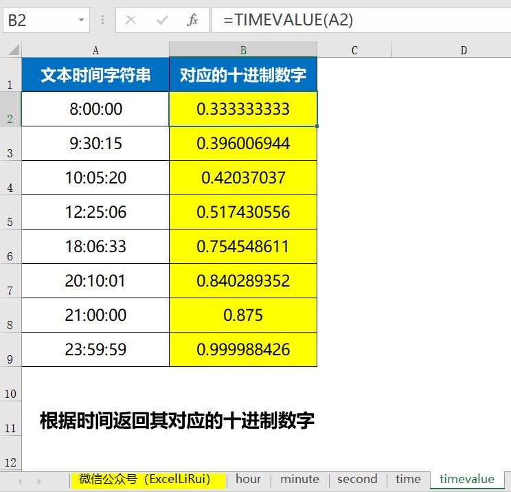 excel时间类函数详解,excel函数timevalue