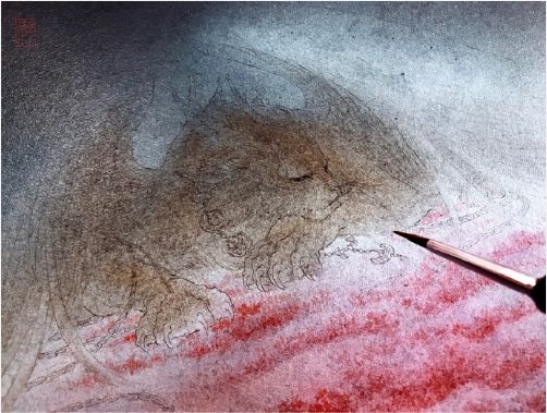 山海经异兽艺术画作,90后画家画山海经