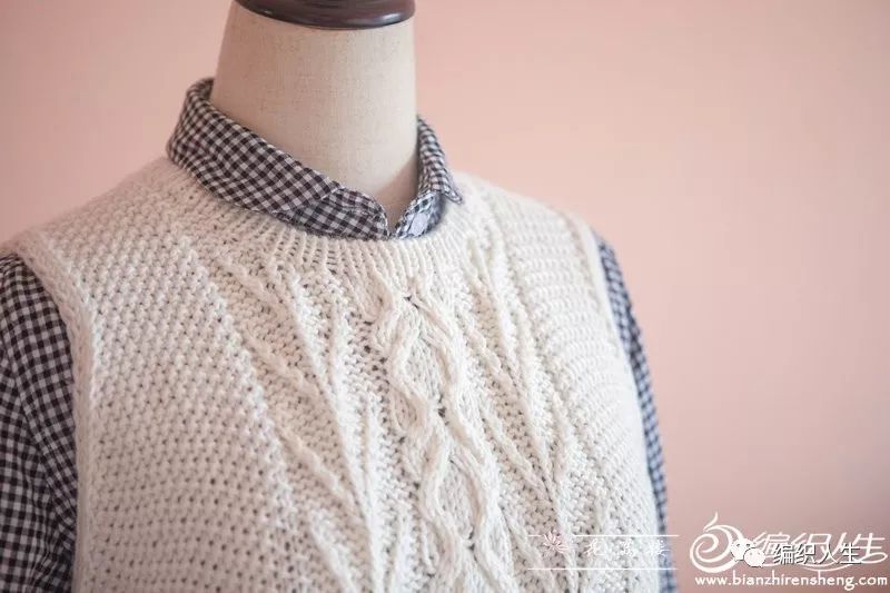 女款棒针宽松背心教程,达西妈妈女士圆领背心编织图解