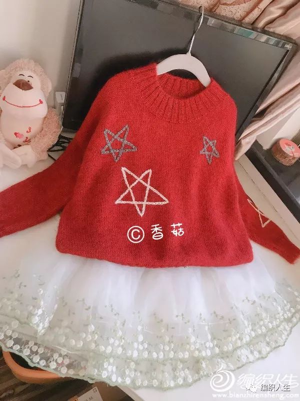 7岁女孩套头毛衣满天星编织教程,26支羊绒3股宝宝套头毛衣编织方法