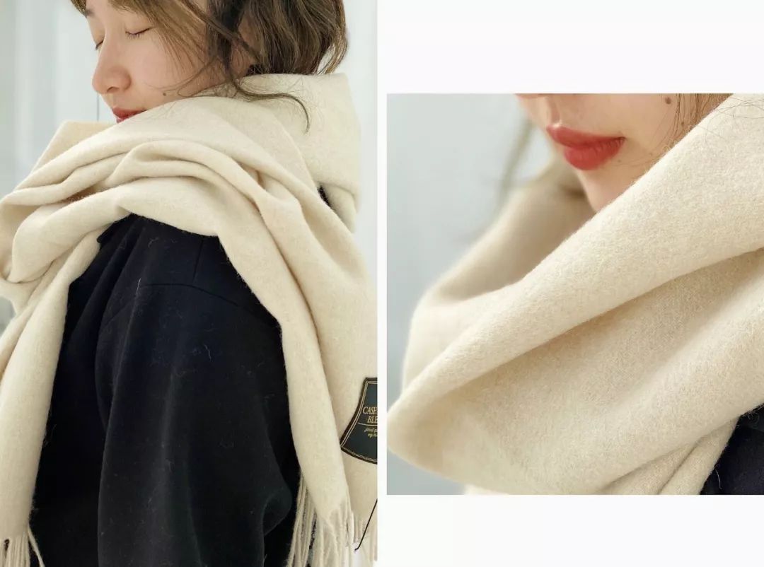韩系暖冬降温围巾穿搭,时髦又百搭的保暖围巾显瘦减龄