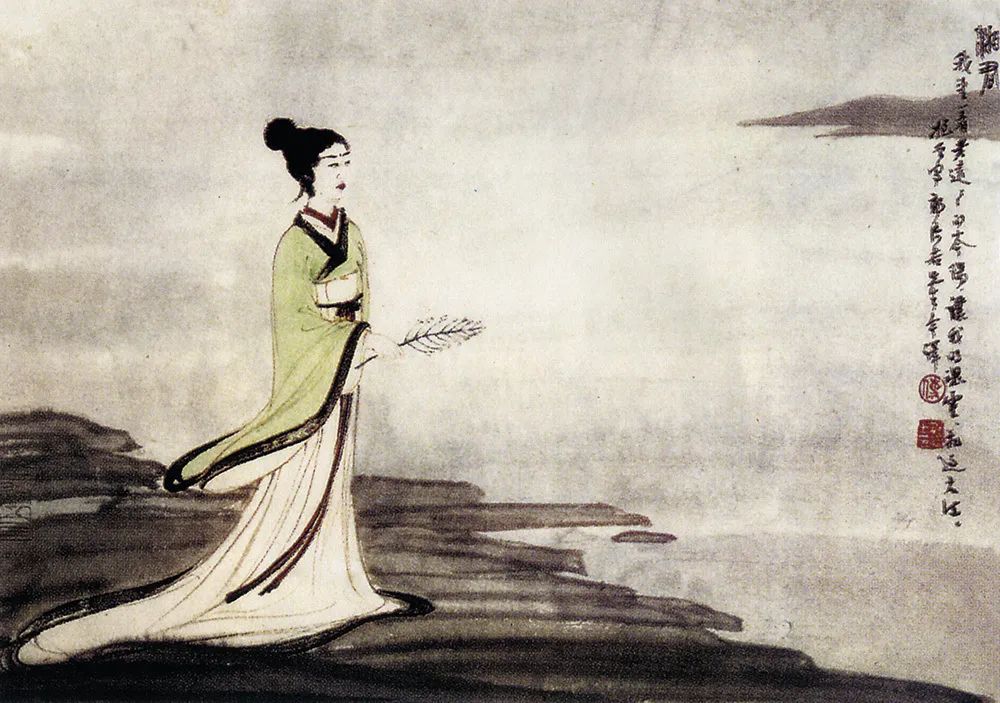 知音国画作品欣赏,傅抱石国画云山图