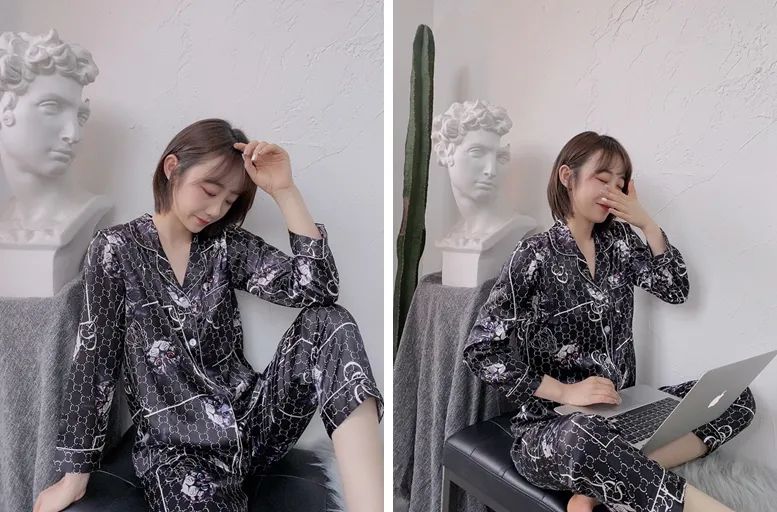 高档可爱甜美ins风纯棉睡衣,天丝棉轻奢短袖睡衣