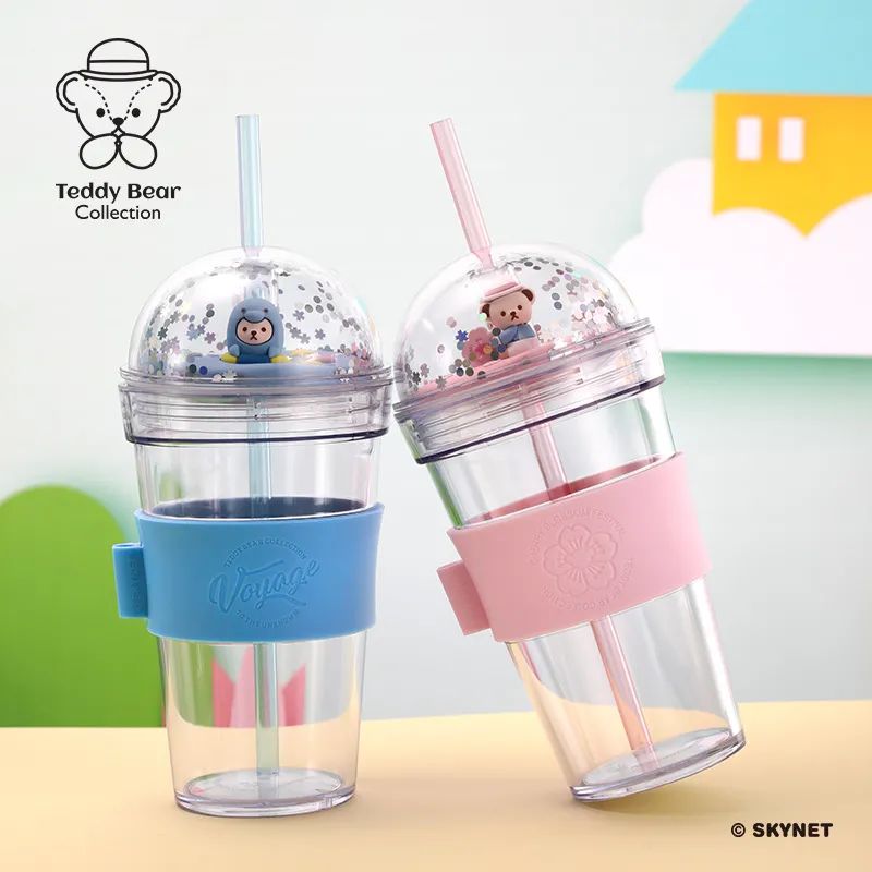 泰福高泰迪吸管杯,泰迪珍藏水杯