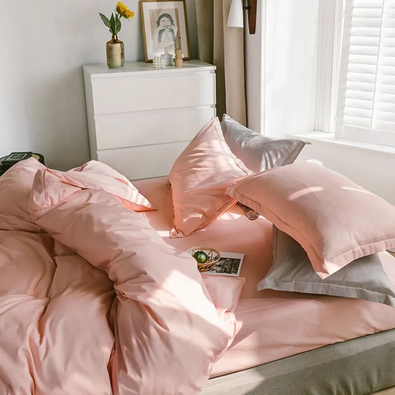 水星家纺纯棉亲肤四件套,纯棉四件套亲肤棉简单