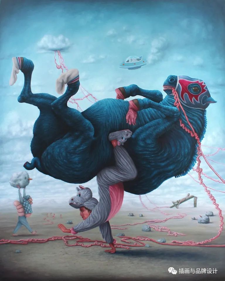 荒诞极端插画,荒诞主义插画